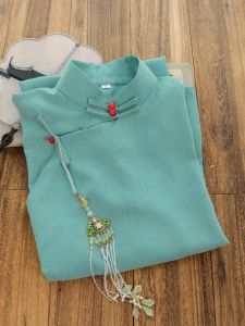 Elegant Vintage Chinese Cheongsam Young Style Simple Beauty Retro Republic of China Trend Short Sleeve Daily Wear Polyester Fiber