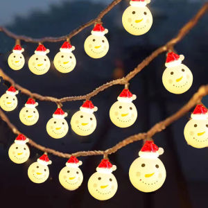 LED Snowman String Lights Christmas Decorative Light Battery‑Powered Perfect for Ramadan WeddingsIndoor Room Decor