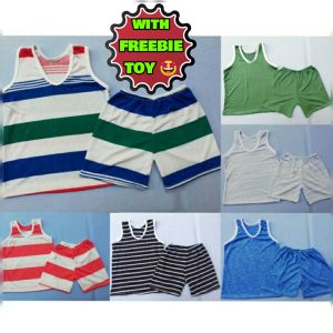 PER PAIR TERNO STRIPES BARGAIN terno kids boy short sando pambahay presko