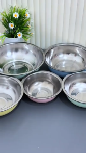 { NY ACC } 5in1 Paket Baskom Stainless 5 Warna / Baskom Panci Sayur Multifungsi Stainless Anti Karat Steel Wadah 5 IN 1