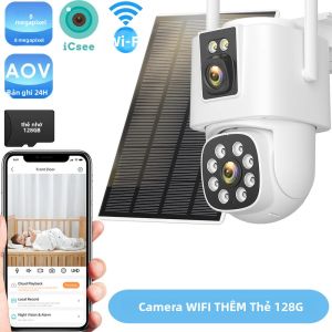 Camera IP PTZ Wifi Năng Lượng Mặt Trời 4G 4K 8MP HD CCTV Ngoài Trời Với Tính Năng Phát Hiện Chuyển Động Người Bằng AI Tự Động Theo Dõi Điều Khiển Bằng Ứng Dụng ICSee