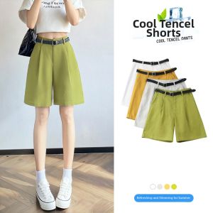 La Chapelle | Elegant Tencel Linen Slimming High-Waist Shorts