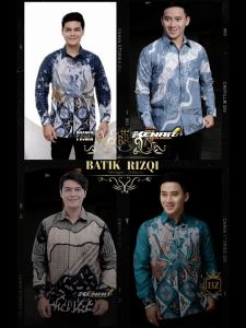 Kemeja Batik modern pria lengan panjang terbaru kemeja kantor kemeja kondangan batik katun bunga hitam