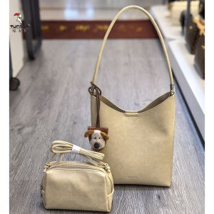 TUCANO 2025 New Womens Soft Leather Bucket Bag Casual Underarm Fashion Commuting Trendy Single Shoulder Handbag