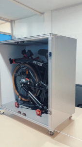 Acrylic Folding Bike Display & Storage Box – Dustproof Lockable with Wheels