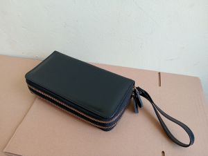Dompet wanita panjang kulit sapi resleting dua elegan murah