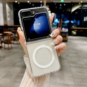 Magsafe Wireless Charging Phone Case For Samsung Z Flip 7 Galaxy Z Flip7 ZFlip 7 With Shockproof Magnetic Transparent Case Cover