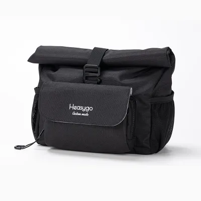 Heasygo Waterproof Bicycle Front Storage Bag with Pig Nose Adapter for Brompton Folding Bike Multifunctional 5-7L Handlebar Bag