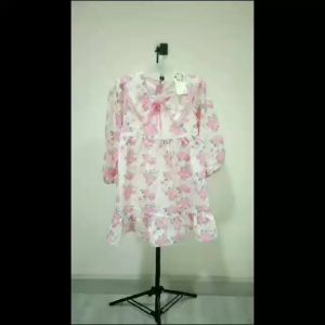 (LOLI-JKT) BD-465 DRESS ANAK BAGUS FULL BUNGA FREE PIN SIZE 110-150