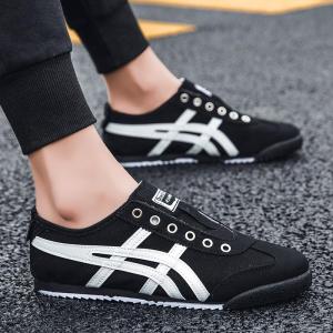 Mens Casual Shoes Tiger Love Canvas Slip-On Breathable Low-Top Glue-Welded Flat Heel Trendy Shoes Summer Collection