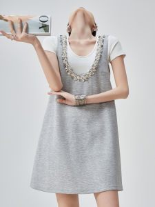 XIAODADEHUA | Chic Bead and Sequin Loose Elegant Dress