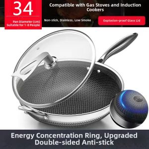 Non-stick Commercial Stainless Steel Wok
