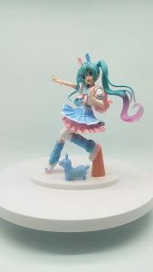 Bandai | Anime Cute Hatsune Miku Macaron Figure Little Devil Hatsune Miku Figurine Collectible PVC Desktop Ornaments Toys Christmas Gift