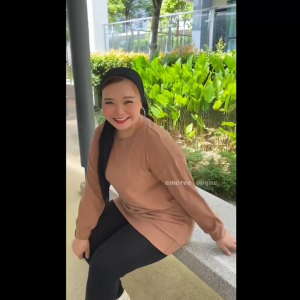 Plus Size (2XL-5XL) Baggy Ryra Waffle Sweatshirt  Casual T-Shirt Muslimah (4965)