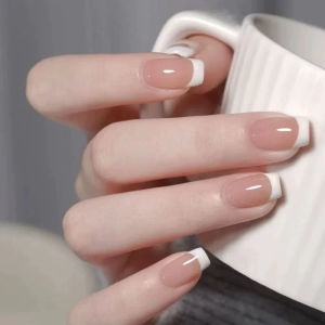 French Nude Gradient Nail Tips Wedding Bride Pregnant Women Wearable Natural Color Shifting Beautiful Nail Art Purple Series