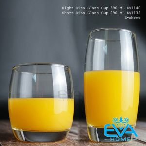 Set 6 Ly Thuỷ Tinh Dáng Bầu Tròn Disa Glass Cup Gồm 3 Ly Lùn 290 Ml Short Disa ES1132 Và 3 Ly Cao 390ML Hight Disa ES1140