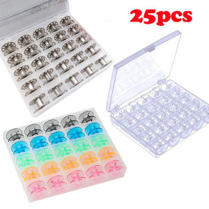 เครื่องกล่องเหล็ก ของ ขวัญพลาสติก สำหรับ หลอดด้าย จักรเย็บผ้า 25 ชิ้น/เซ็ต เปล่า ซึ่งมีฝุ่น ถุงเฟ้าและเครื่องมือ ไม่ต้องผ่าตัด