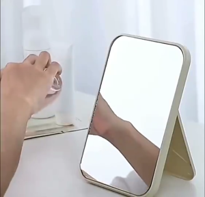 Cermin Rias Lipat Persegi Besar – Kaca Make Up Portable & Stylish untuk Daily Beauty Routine (zoom)