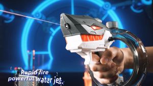 Senapan Air Listrik Mainan Berbentuk Hiu untuk Anak-anak Permainan Kolam Jarak Jauh