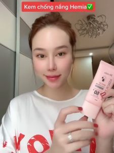 Combo 2 Kem chống nắng Hemia Chính Hãng Dưỡng Trắng Nâng Tone da và chống nắng SPF50