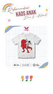 My In Baju Kaos Distro Anak Laki Laki Tangan Pendek Usia 1-11 Tahun Motif Dino Dan Astronot Basic Catton Combed 30s K107