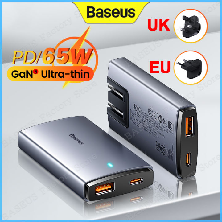 Baseus 65W GaN5 Pro Charger Quick Charge 4.0 3.0 Type C PD USB Charger CN  EU UK Plug Portable Travel Charger Fast Charging For Laptop iP 14 13 12  Tablet Huawei Wall Charger