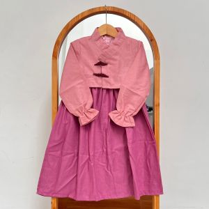 DRESS ANAK KONDANGAN KOREAN STYLE LILY BAHAN LINEN