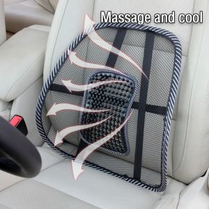 Car Seat Chair Back Cushion Mesh Lumbar Back Brace Massage Waist Support Pad Interior Accessories for Home Office