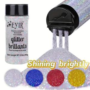 80g Fine Glitter Powder in 4 Colors of Sequins. Shake the Bottle. Bright Glitter Powder. Body Makeup Craft Item