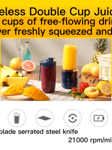 【YP】24H Shipment 400ML Portable Electric Juicer 2 Cup Home Mini Multifunctional Wireless Blender USB Rechargeable Small Juice Cup Blender