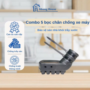 Combo 5 bọc chân chống xe máy cao su chống trầy nền nhà kèm 2 dây rút dày dặn bền đẹp