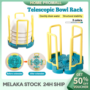 Retractable Bowl Rack Kitchen Telescopic Plastic Dish Storage Space-Saving Draining Stand Cup Plate Holder Drying Storage Rack