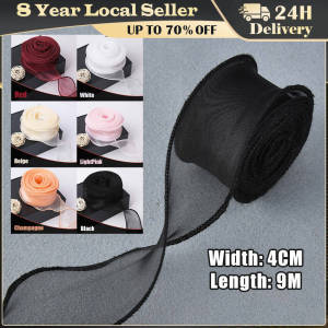 10Yards/Roll Sheer Chiffon Ribbon Organza Satin Ribbons for Gift Wrapping Decoration Wedding Bouquets Wreath Sewing Supplies