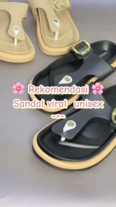 Sandal Jepit Casual Wanita Mewah Sendal Hitan Polos Import Balance Karet Jelly 1899-X1