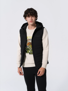 [-5°C] FILA CORE LIFESTYLE HERITAGE DREAM JUNGLE Men Down Jacket Vest (Black)