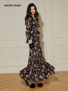 Floral Print French Style Top and Skirt Set