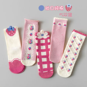 Princess Style Cotton Socks for Girls Mid-Calf Autumn Winter Childrens Wear Korean Version Baby Spring Model Little Girl