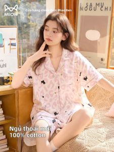 MiiOW | Bộ Đồ Ngủ Quần Short Tay Ngắn Cotton