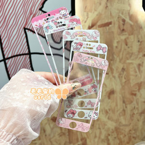 Kitty Cartoon Decorative Tempered Glass Film for  4/5/SE2/3 Colorful Full Screen Phone Stickers Launchpad Princess