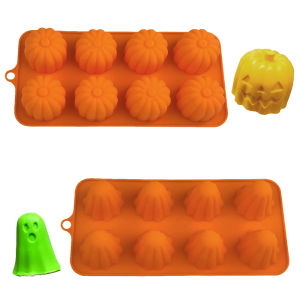Halloween Pumpkin Ghost Head Mousse Cake DIY Baking Mold for Chocolate Fudge Desserts