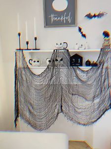 Tirai Darah Halloween Dekorasi Haloween Kain Crepe Bloody Cloth Hitam Dekorasi Pesta Properti Hiasan Halloween Pesta