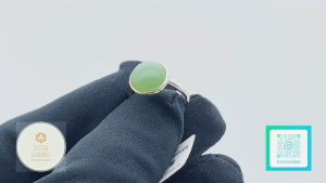 SG LOCAL - Authentic Hetian Jade 925 Silver Ring 和田玉碧玉925银戒子