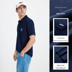 Navigare | Breathable Mens Polo Shirt Navy Blue Short Sleeve