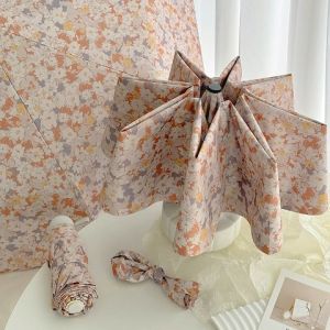 Korean style floral folding umbrella Automatic/manual umbrella UV umbrella mini sunshade for students