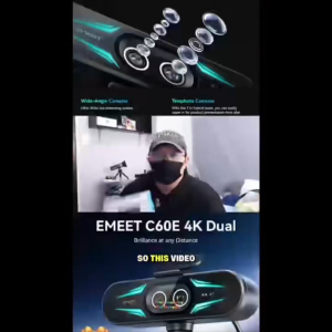 4K Webcam With Remote Control Ultra HD 4K Webcam with Auto Focus EMEET C60E 4K  dual-eye for PC/OBS/Facebook/YouTube