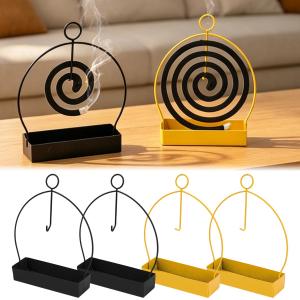 Mosquito Coil Tray Metal Hanging Incense Coil Holder with Ash Container