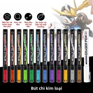Bộ Bút Dạ Quang Kim Loại Siêu Sáng DSPIAE MKA 12 Màu Đầu Mềm Dùng Nước Dành Cho Mô Hình Gundam Mecha Làm Đồ Thủ Công Bộ Dụng Cụ DIY