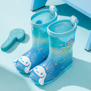 Clow M Childrens Rain Boots Girl Crystal Rain Boots Kindergarten Cute Cartoon Children Non Slip Waterproof Rubber Shoes Girls