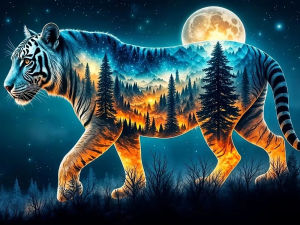 Oil Painting By Numbers Tiger Pattern Number Drawing Canvas DIY Pictures By Numbers Home Decor