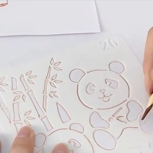 12Pcs Stencil Plastik 12 Motif Animals Dekoratif Cetakan Stensi Art Stencil